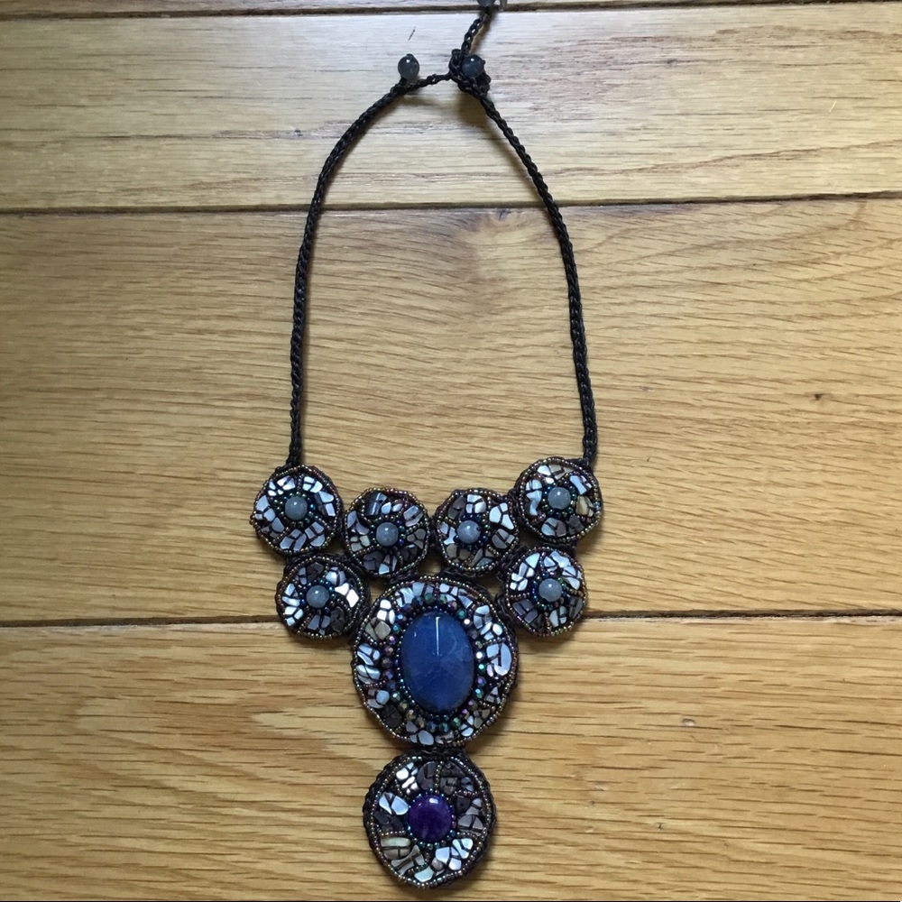 Stone Beaded Statement Necklace - image 7